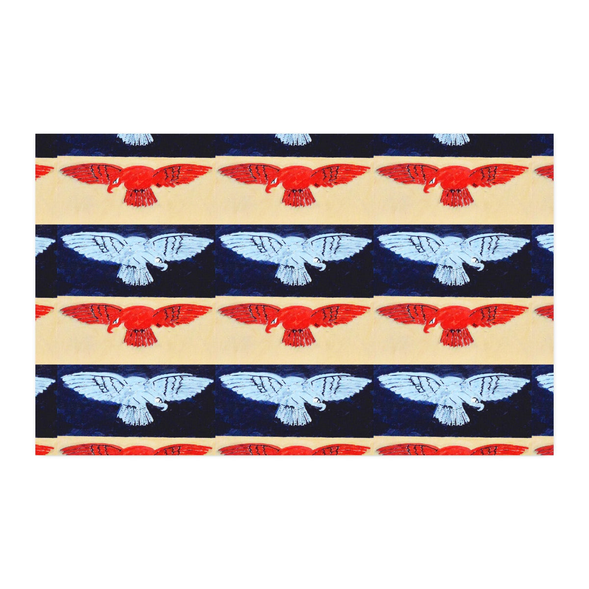 Patriotic Eagle Stripe Faux Linen Fabric — By the Yard - Art goes to War