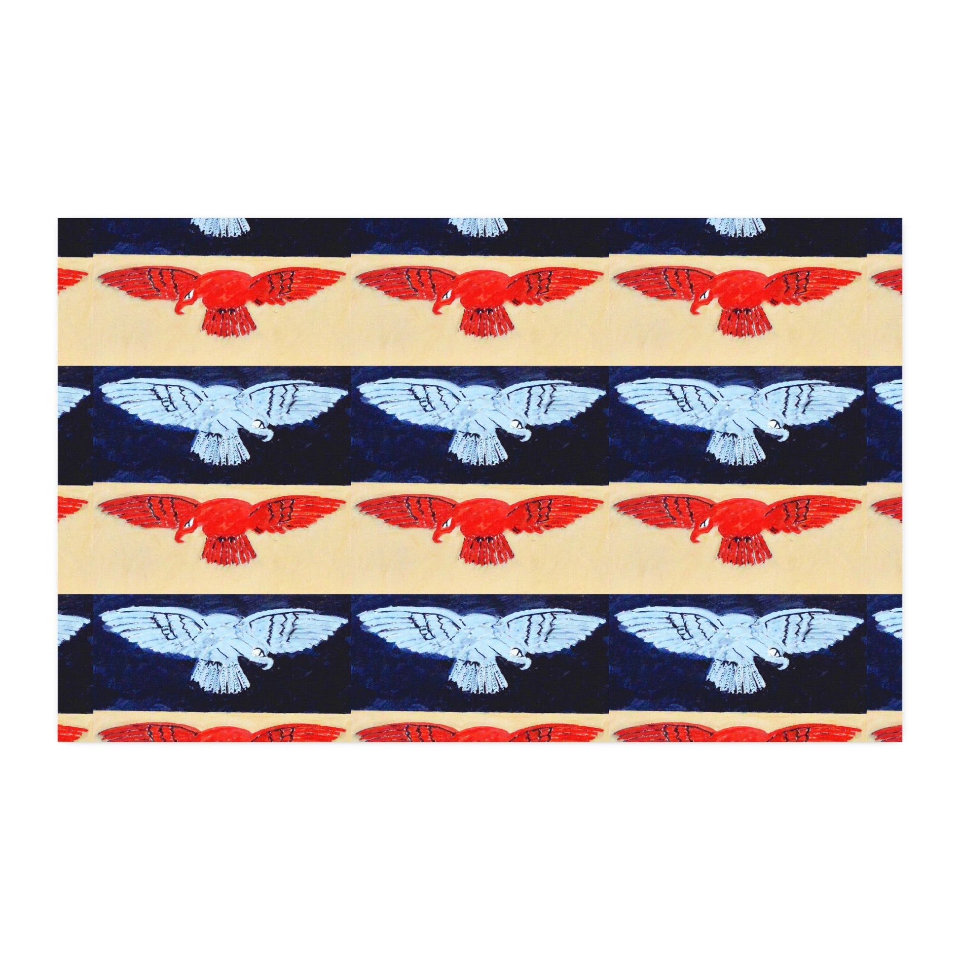 Patriotic Eagle Stripe Faux Linen Fabric — By the Yard - Art goes to War
