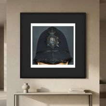 Police Helmet "Bobby." Hertfordshire Constabulary, United Kingdom. British — photograph presentation mockup