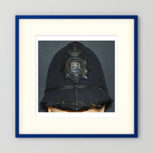 Police Helmet "Bobby." Hertfordshire Constabulary, United Kingdom. British — photograph presentation mockup