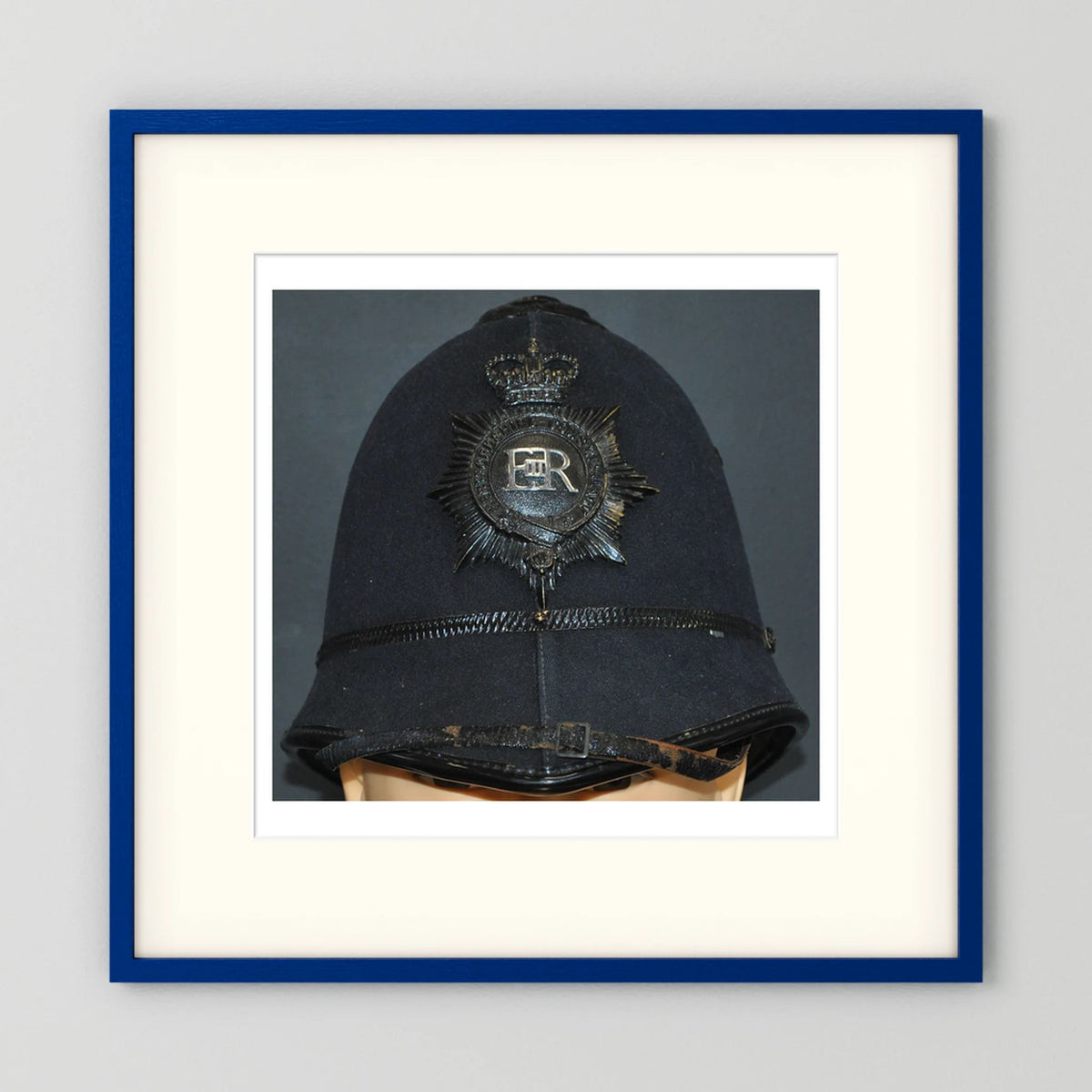 Police Helmet "Bobby." Hertfordshire Constabulary, United Kingdom. British — photograph presentation mockup