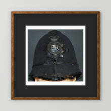 Police Helmet "Bobby." Hertfordshire Constabulary, United Kingdom. British — photograph presentation mockup
