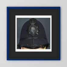 Police Helmet "Bobby." Hertfordshire Constabulary, United Kingdom. British — photograph presentation mockup