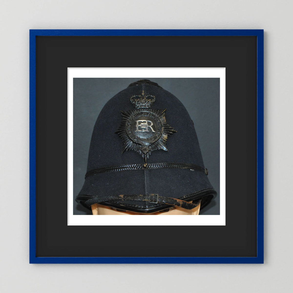 Police Helmet "Bobby." Hertfordshire Constabulary, United Kingdom. British — photograph presentation mockup