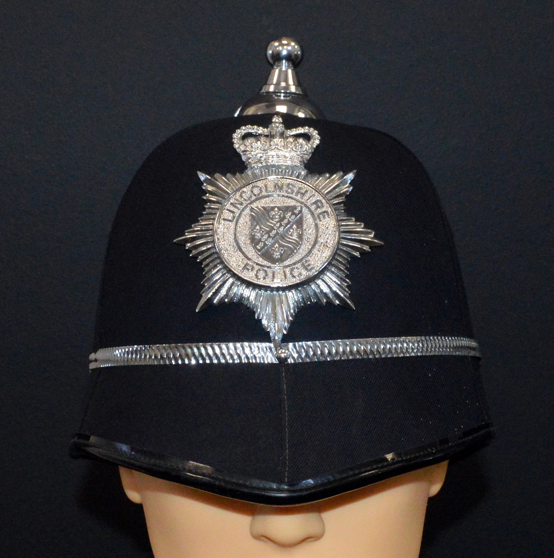 Police Helmet "Bobby." Lincolnshire Police, United Kingdom. British. Photograph - Art goes to War