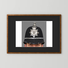 Police Helmet "Bobby." Lincolnshire Police, United Kingdom. British — photograph presentation mockup