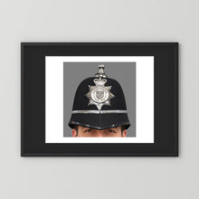 Police Helmet "Bobby." Lincolnshire Police, United Kingdom. British — photograph presentation mockup