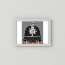 Police Helmet "Bobby." Lincolnshire Police, United Kingdom. British — photograph presentation mockup