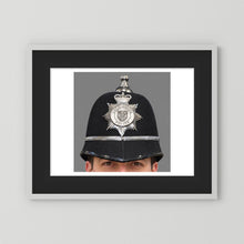 Police Helmet "Bobby." Lincolnshire Police, United Kingdom. British — photograph presentation mockup