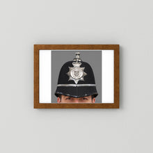 Police Helmet "Bobby." Lincolnshire Police, United Kingdom. British — photograph presentation mockup