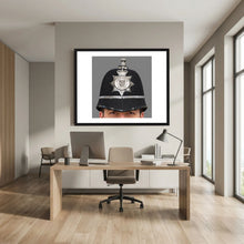 Police Helmet "Bobby." Lincolnshire Police, United Kingdom. British — photograph presentation mockup