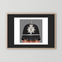 Police Helmet "Bobby." Lincolnshire Police, United Kingdom. British — photograph presentation mockup