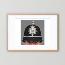 Police Helmet "Bobby." Lincolnshire Police, United Kingdom. British — photograph presentation mockup
