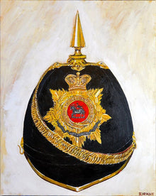 Art print featuring Queen’s Royal West Surrey Regiment, Officer's Home Service Helmet, 1900
