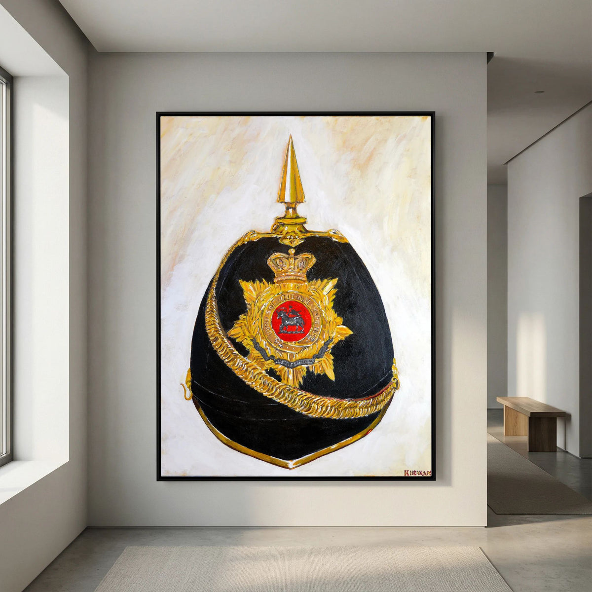 Art print featuring Queen’s Royal West Surrey Regiment, Officer's Home Service Helmet, 1900