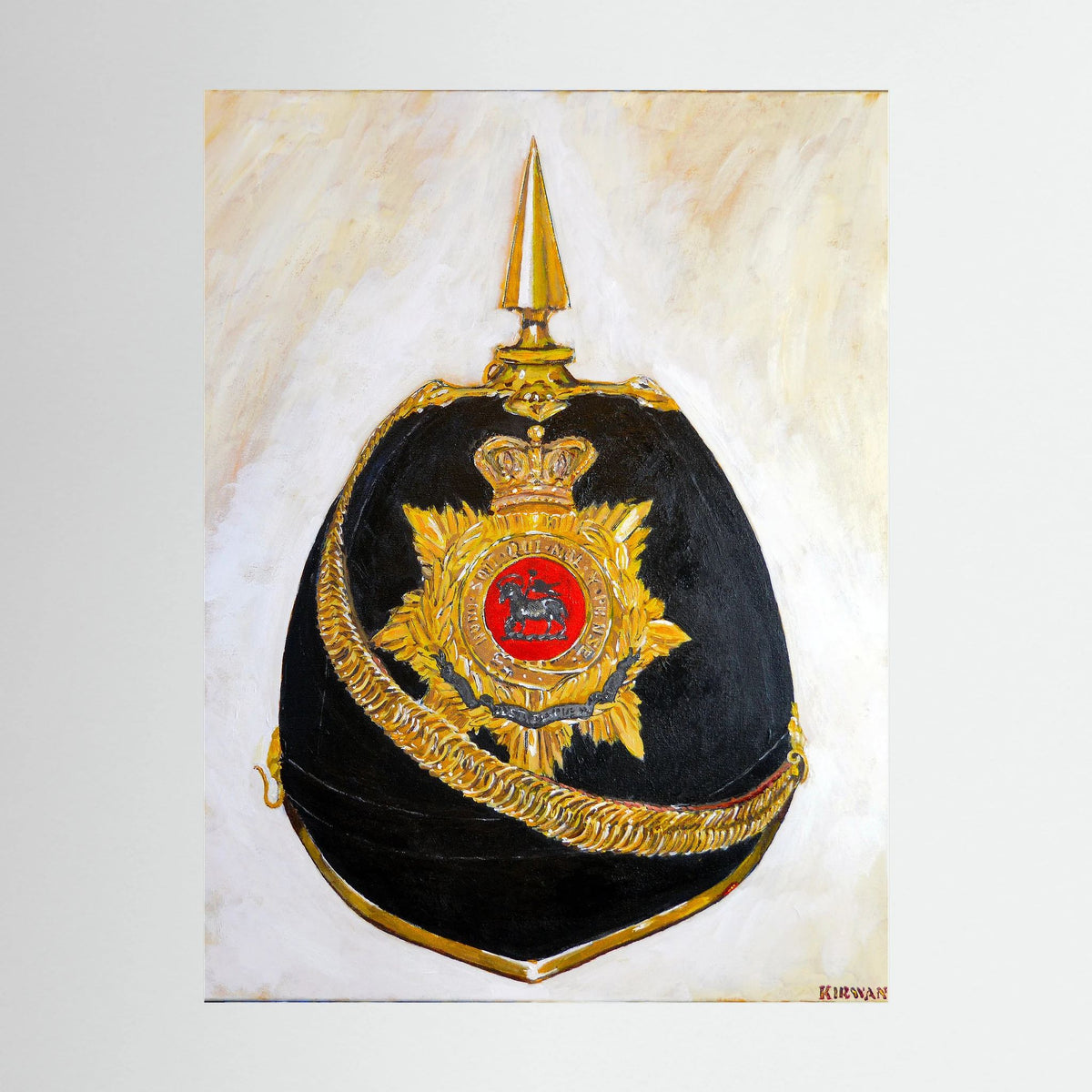 Art print featuring Queen’s Royal West Surrey Regiment, Officer's Home Service Helmet, 1900
