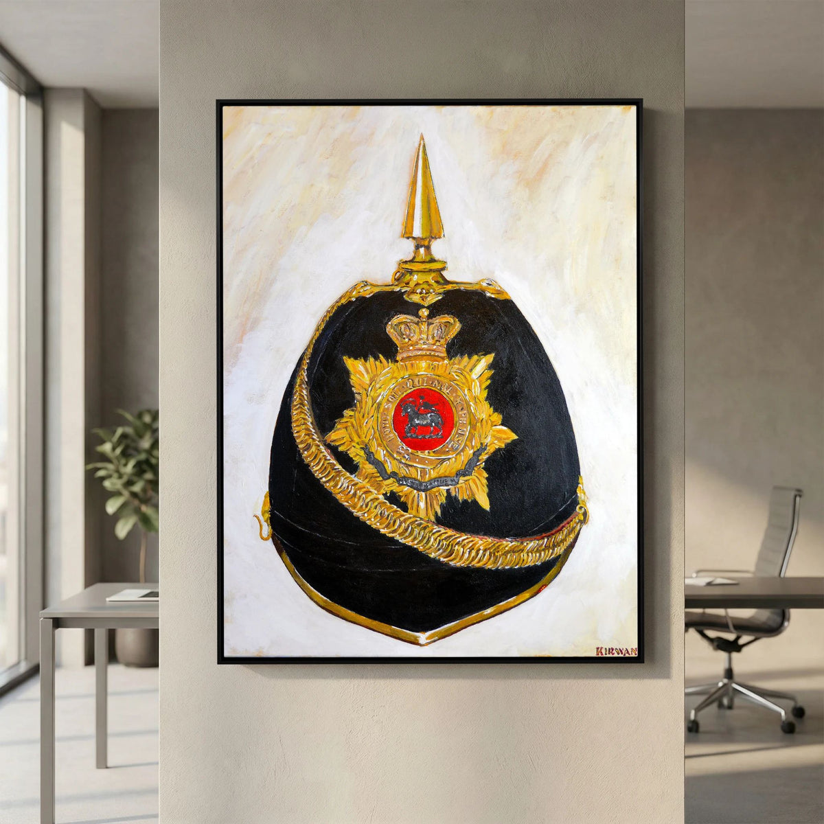 Art print featuring Queen’s Royal West Surrey Regiment, Officer's Home Service Helmet, 1900