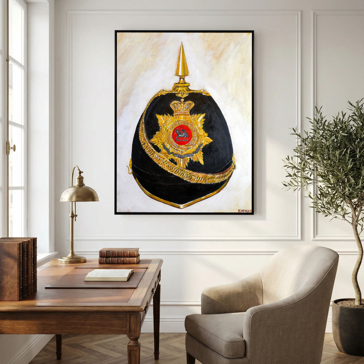 Art print featuring Queen’s Royal West Surrey Regiment, Officer's Home Service Helmet, 1900