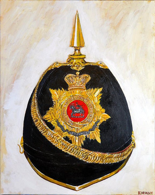 Queen’s Royal West Surrey Regiment, Officer's Home Service Helmet, 1900. Painting - Art goes to War