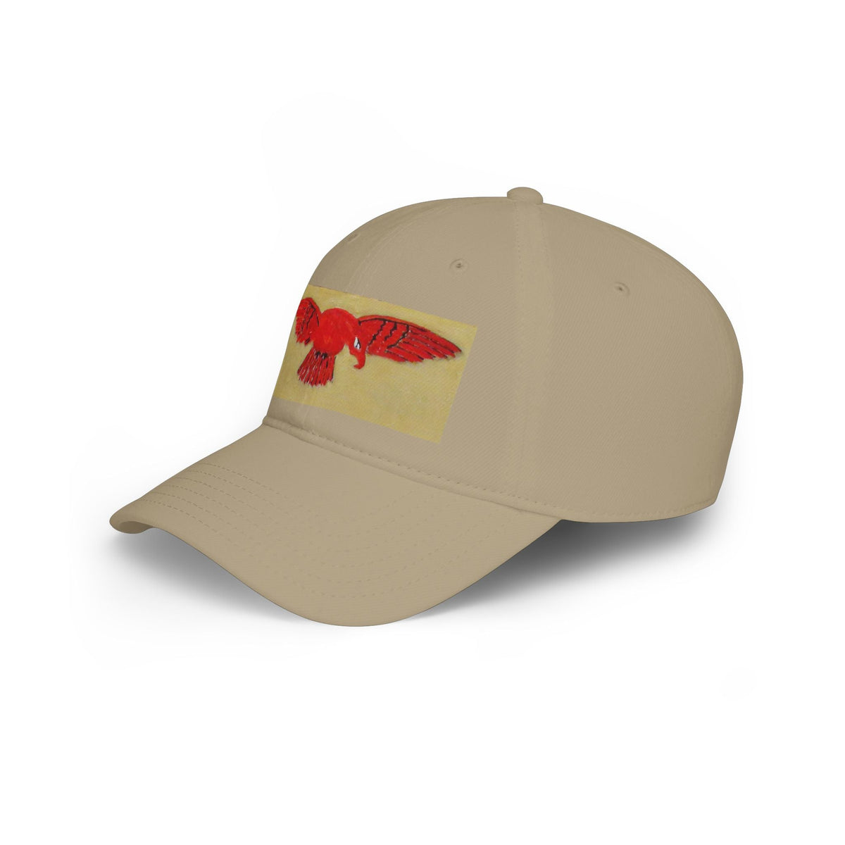 Red Hawk Patch Baseball Cap — Vintage Bird Embroidered Low-Profile Hat - Art goes to War