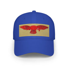 Red Hawk Patch Baseball Cap — Vintage Bird Embroidered Low-Profile Hat — product photograph