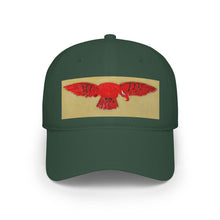 Red Hawk Patch Baseball Cap — Vintage Bird Embroidered Low-Profile Hat — product photograph