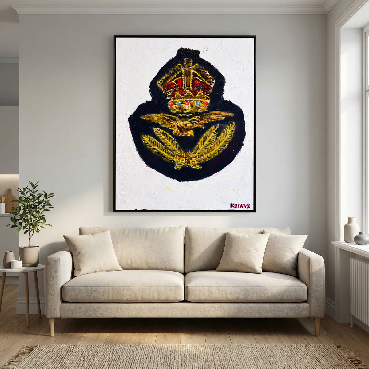 Royal Air Force Officer Visor Cap Insignia, 1941 — art print presentation mockup