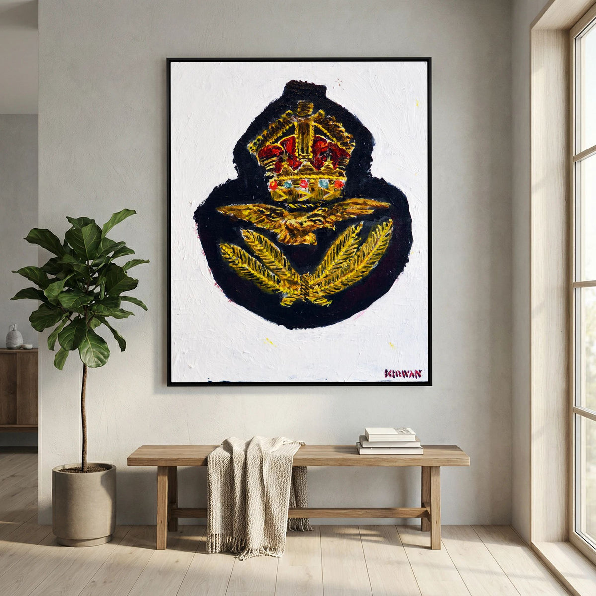 Royal Air Force Officer Visor Cap Insignia, 1941 — art print presentation mockup