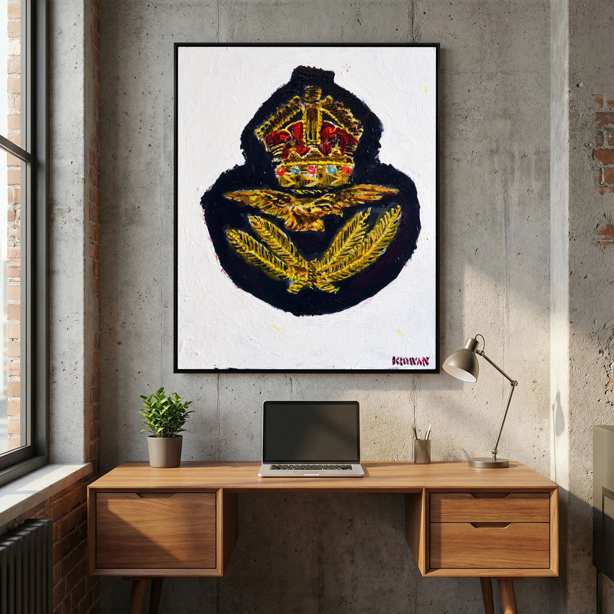 Royal Air Force Officer Visor Cap Insignia, 1941 — art print presentation mockup