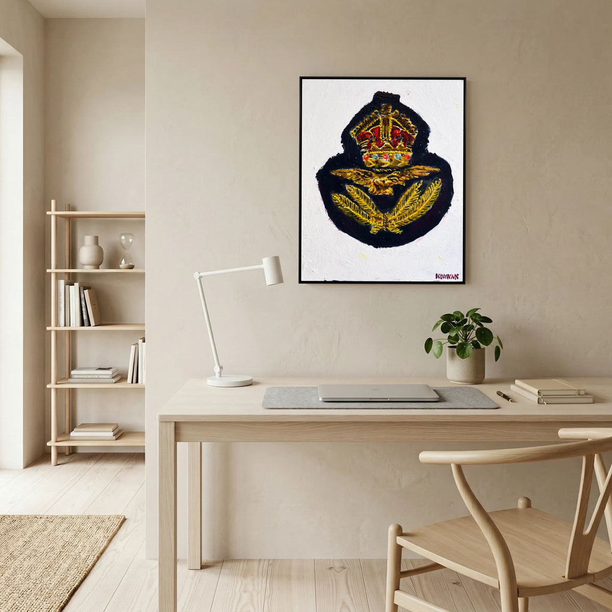 Royal Air Force Officer Visor Cap Insignia, 1941 — art print presentation mockup