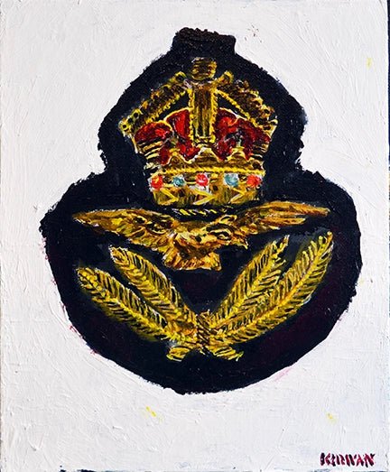 Royal Air Force Officer Visor Cap Insignia, 1941. Painting - Art goes to War