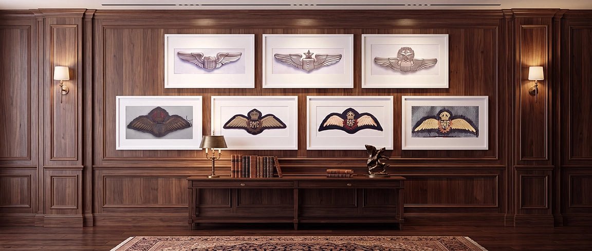 Royal Air Force Pilot Wings and Shoulder Sleeve Insignia. Art Print - Art goes to War