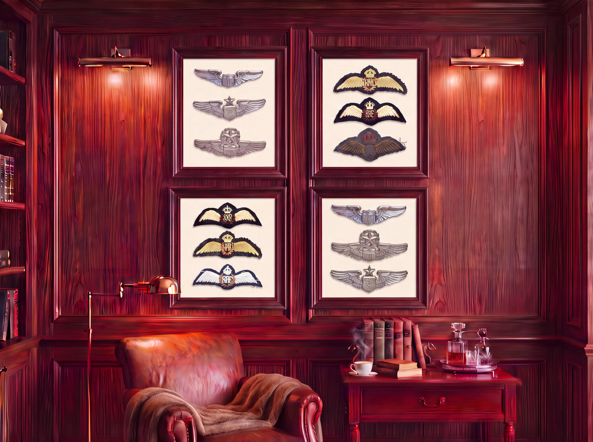 Royal Air Force Pilot Wings and Shoulder Sleeve Insignia. Art Print - Art goes to War