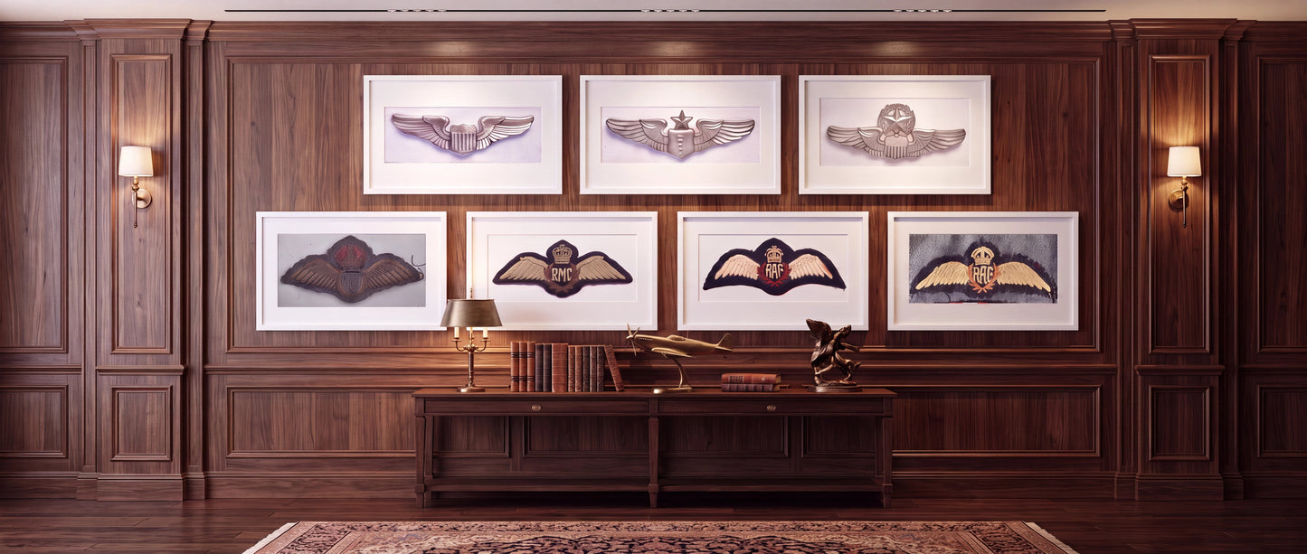 Royal Air Force Pilot Wings and Shoulder Sleeve Insignia. Art Print - Art goes to War