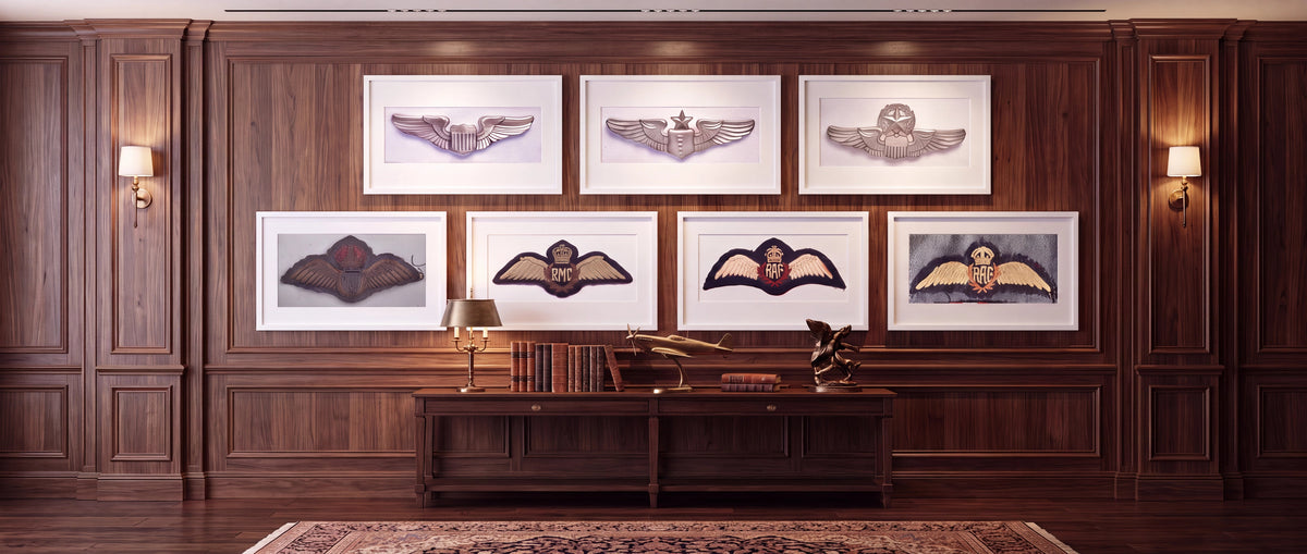Royal Air Force Pilot Wings and Shoulder Sleeve Insignia. Art Print - Art goes to War