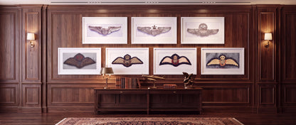 Royal Air Force Pilot Wings and Shoulder Sleeve Insignia. Art Print - Art goes to War