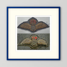 Royal Air Force & Royal Canadian Air Force (RCAF). Bullion thread Wings, WW2 — photograph presentation mockup