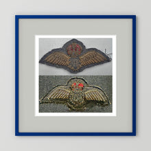 Royal Air Force & Royal Canadian Air Force (RCAF). Bullion thread Wings, WW2 — photograph presentation mockup