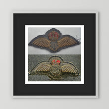 Royal Air Force & Royal Canadian Air Force (RCAF). Bullion thread Wings, WW2 — photograph presentation mockup