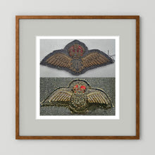 Royal Air Force & Royal Canadian Air Force (RCAF). Bullion thread Wings, WW2 — photograph presentation mockup