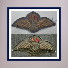 Royal Air Force & Royal Canadian Air Force (RCAF). Bullion thread Wings, WW2 — photograph presentation mockup