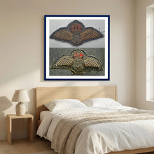 Royal Air Force & Royal Canadian Air Force (RCAF). Bullion thread Wings, WW2 — photograph presentation mockup