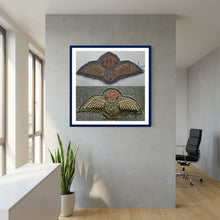 Royal Air Force & Royal Canadian Air Force (RCAF). Bullion thread Wings, WW2 — photograph presentation mockup