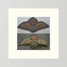 Royal Air Force & Royal Canadian Air Force (RCAF). Bullion thread Wings, WW2 — photograph presentation mockup