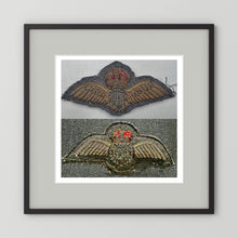 Royal Air Force & Royal Canadian Air Force (RCAF). Bullion thread Wings, WW2 — photograph presentation mockup