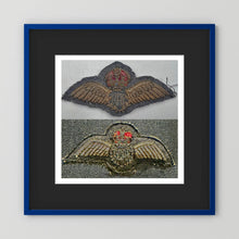 Royal Air Force & Royal Canadian Air Force (RCAF). Bullion thread Wings, WW2 — photograph presentation mockup