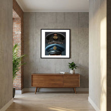 Composite image showing Royal Air Force Visor Caps. Pilot Officer and Ordinary Airman
