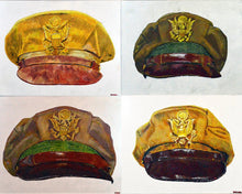 Royal Air Force World War Two Officer and Enlisted Ordinary Airman Visor Caps. Art Print - Art goes to War
