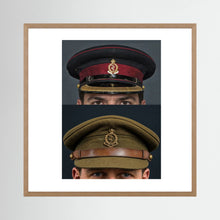 Royal Army Medical Corps Dress and Undress Visor Caps — composite presentation mockup