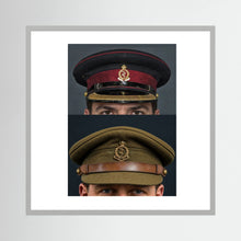 Royal Army Medical Corps Dress and Undress Visor Caps — composite presentation mockup